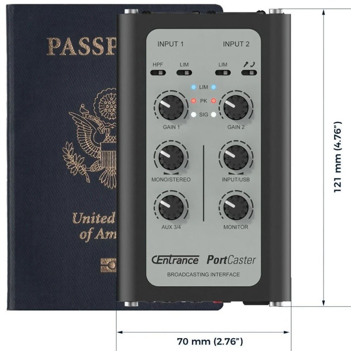 CEntrance 01 0002 PortCaster R4D Mobil Podcast Stüdyosu Portatif Kayıt Cihazı | USB-C, Çift XLR Girişi SD Karta Kayıt ve Canlı Yayın